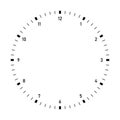 Clock dial vector. Precise and simple design, minimalist style, black and white color.