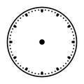 Clock dial vector. Precise and simple design, minimalist style, black and white color.