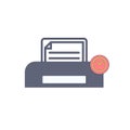 Clock, document, paper, print, printer, printing icon