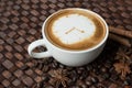 clock drawing on latte art coffee cup Royalty Free Stock Photo