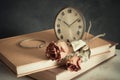 Clock with dry rose Royalty Free Stock Photo