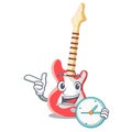 With clock electric guitar in the cartoon shape