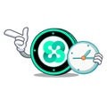 With clock Ethos coin character cartoon