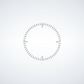 Clock face. Blank hour dial. Dashes mark minutes and hours. Stock vector illustration isolated on white background Royalty Free Stock Photo