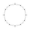 Clock face. Blank hour dial. Dots mark minutes and hours. Simple flat vector illustration