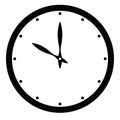 Clock face. Blank hour dial with hour and minute hand. Dots mark hours. Simple flat vector illustration Royalty Free Stock Photo