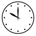 Clock face. Blank hour dial with hour and minute hand. Dots mark hours. Simple flat vector illustration Royalty Free Stock Photo