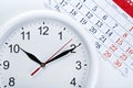 Clock face and calendar sheet with numbers Royalty Free Stock Photo