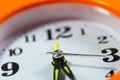 Clock face close up macro shot, focus on the second indicator Royalty Free Stock Photo