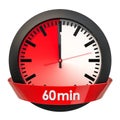 Clock face with 60 minutes timer. 3D rendering Royalty Free Stock Photo