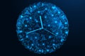 Clock face on the planet earth. Global time.