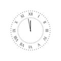 Clock face. Round retro clock with Roman numbers. Isolated clock face Royalty Free Stock Photo