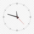 Clock face. Vector cartoon simple watch. Realistic watch mockup on transparent background Royalty Free Stock Photo