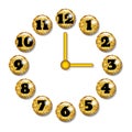 Clock face with volume glass buttons. Royalty Free Stock Photo