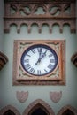 The clock of Fiscal Island - Ilha Fiscal Palace in Guanabara Bay - Rio de Janeiro, Brazil