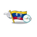 With clock flag colombia isolated in the cartoon