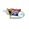 With clock flag south africa with cartoon shape