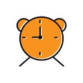 Clock flat icon. time symbol. simple design editable. design illustration Royalty Free Stock Photo