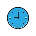 Clock flat icon. on time symbol. simple design editable. design illustration Royalty Free Stock Photo