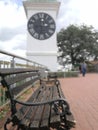 Clock focus bench forest Royalty Free Stock Photo