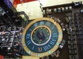 clock fountain in cafe moscow Russia