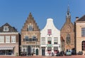 Clock gable and step gable in historic city Steenwijk Royalty Free Stock Photo