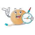 With clock garden water hose cartoon