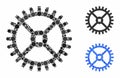 Clock gear Composition Icon of Round Dots