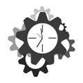 Clock gear icon. Business vector design set Royalty Free Stock Photo