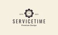 Clock with gear services logo symbol vector icon illustration graphic design Royalty Free Stock Photo