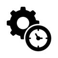 Clock with gear showing concept vector of time management, high quality graphics Royalty Free Stock Photo