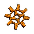 clock gears steampunk sketch hand drawn vector