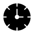 Clock glyph flat vector icon Royalty Free Stock Photo
