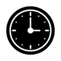 Clock glyph flat vector icon Royalty Free Stock Photo