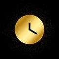 Clock gold icon. Vector illustration of golden particle background. isolated vector sign symbol - Education icon black background