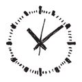 Clock hand drawn vector icon