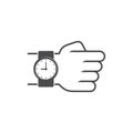 Simply watch in hand illustration Royalty Free Stock Photo
