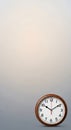 Analog Wall Clock with Wooden Frame on Gradient Background and Copy Space Royalty Free Stock Photo