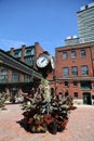 The clock in the Historic Distillery District in Toronto, Canada Royalty Free Stock Photo