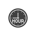 Clock hour vector icon