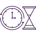 Clock and hourglass icon time management vector