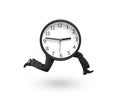 Clock with human legs running