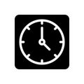 Clock glyph flat icon