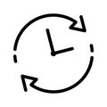 Clock icon. Black and white clock arrows Royalty Free Stock Photo