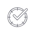 Clock icon with check mark signifying successful task completion time management deadline Royalty Free Stock Photo