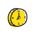 Clock Icon Design Vector Illustration Doodle Royalty Free Stock Photo