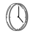Clock Icon. Doodle Hand Drawn or Outline Icon Style