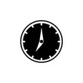 Clock icon. Black filled icon, white clock arrows Royalty Free Stock Photo