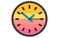 Clock icon in flat style, timer on color background. Vector Clock design element Royalty Free Stock Photo