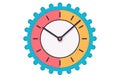 Clock icon in flat style, timer on color background. Vector Clock design element Royalty Free Stock Photo